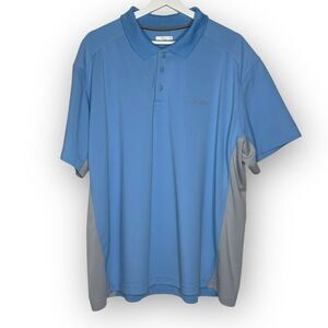 Columbia Sportswear Athletic Polo Shirt Blue Gray Short Sleeve Men’s Size XXL